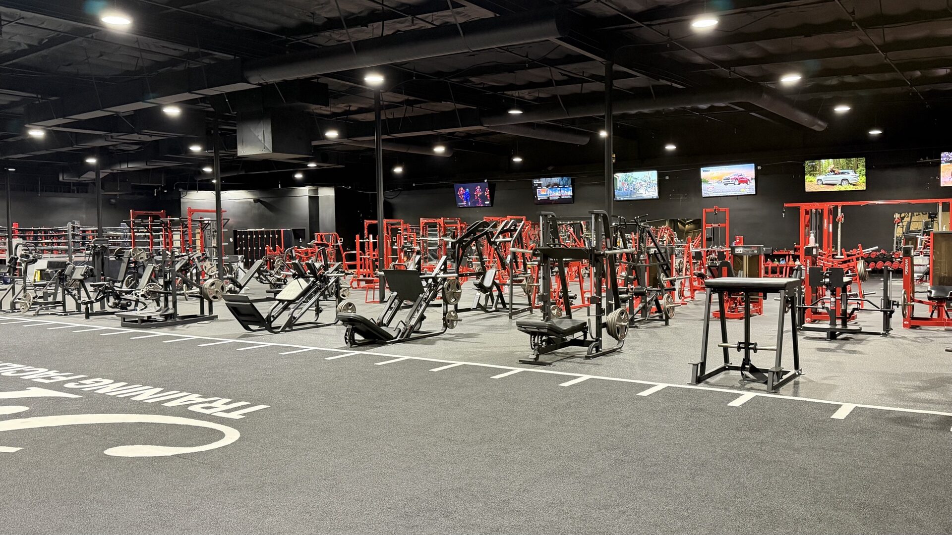 Strength machines across the training floor
